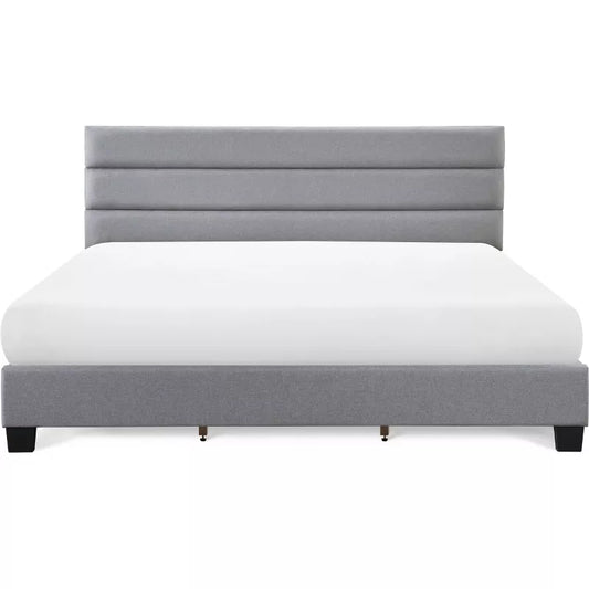 King Hudson Upholstered Bed Gray - ClickDecor