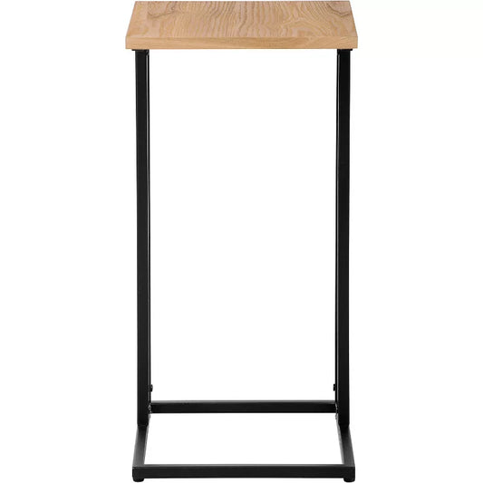 Harton C Shape Side Table Rustic Wood - Serta: Modern Accent Table for Sofas, No Assembly Required