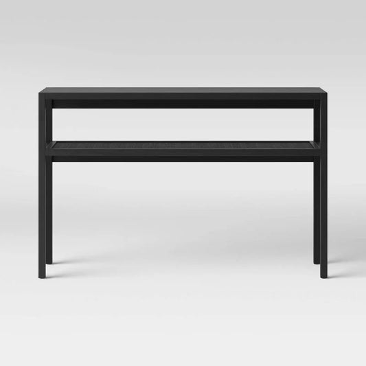 Warwick Narrow Console Table Black - Threshold: Entryway Furniture with Fixed Shelf, Sofa Table Design