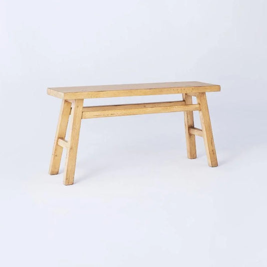 Thatcher Wood Bench Natural - Threshold designed with Studio McGee: Entryway Seating, Rubberwood Frame