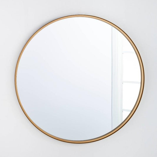 34" Round Decorative Wall Mirror Brass - Threshold designed with Studio McGee: Large, Wall-Mounted, Traditional Style