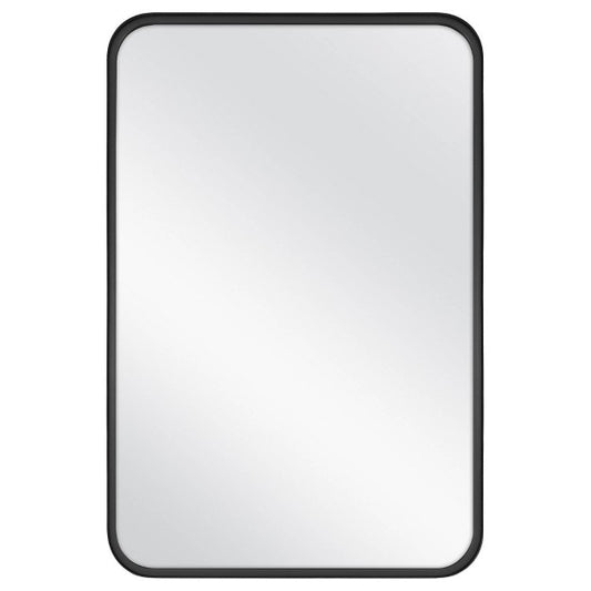 24" x 36" Rectangular Decorative Mirror with Rounded Corners Antique Black - Threshold designed with Studio McGee