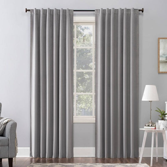 50"x84" Sun Zero 100% Blackout Amherst Velvet Noise Reducing Thermal Curtain Panel Gray : Target