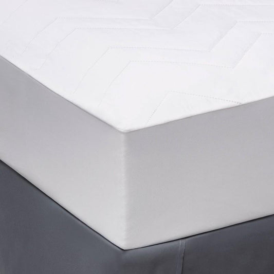 Twin/Twin XL Machine Washable Quilted Microfiber Mattress Pad - Room Essentials: Polyester Protector, 180 Thread Count, OEKO-TEX Certified