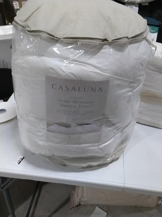 Queen Ultra Loft Down Alternative Mattress Topper - Casaluna: Hypoallergenic Cotton, 233 Thread Count, Fits 18" Depth