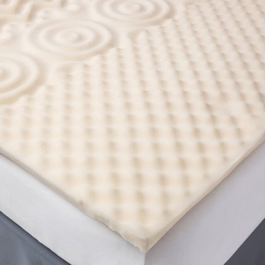 Full 5-Zone 1.25" Foam Mattress Topper - Room Essentials: Polyurethane, Non-Woven Fabric, Spot Clean, Fits up to 24" Depth