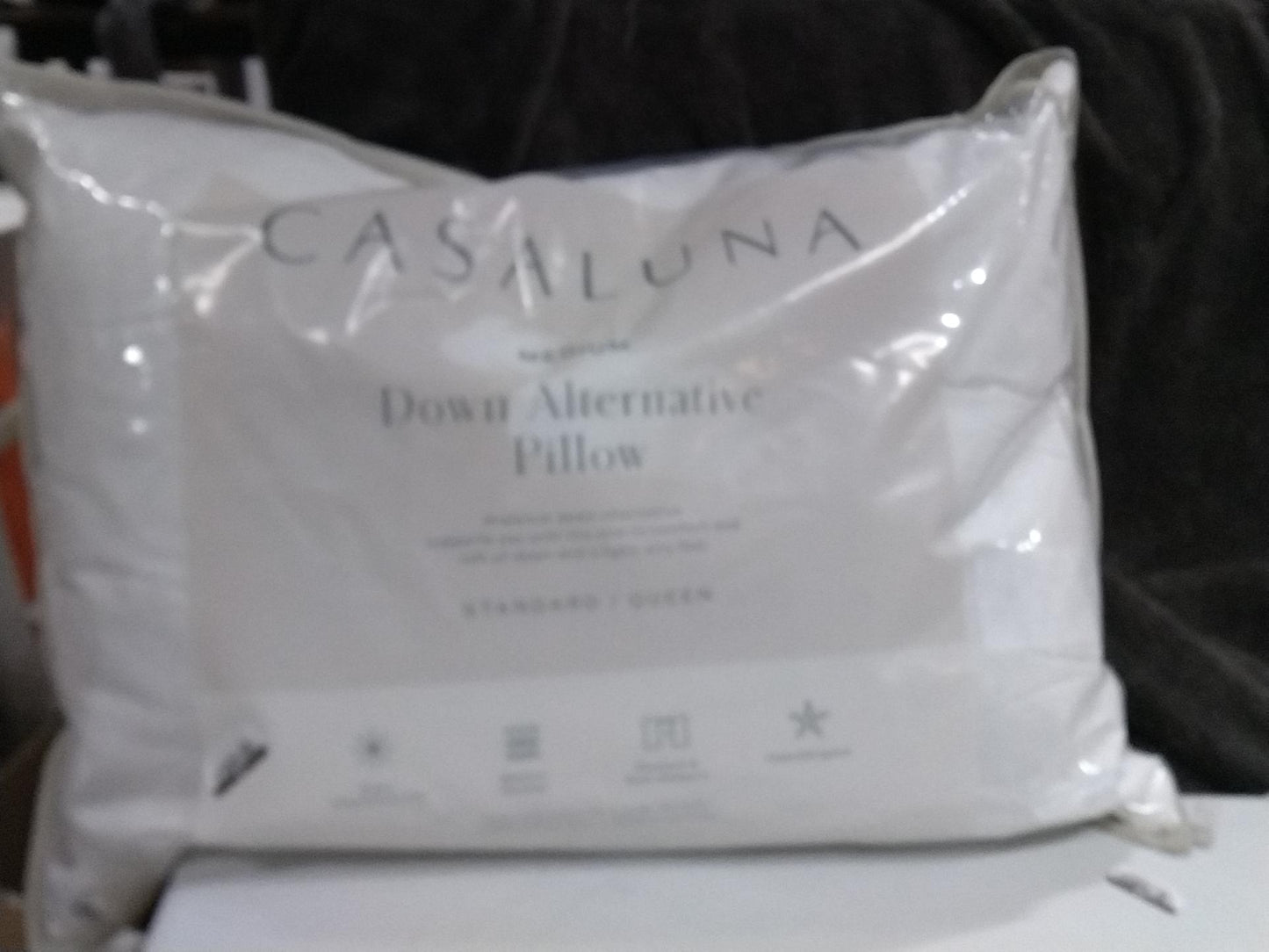 Standard/Queen Medium/Firm Machine Washable Medium Down Alternative Pillow - Casaluna: Hypoallergenic, 300 Thread Count Cotton Cover