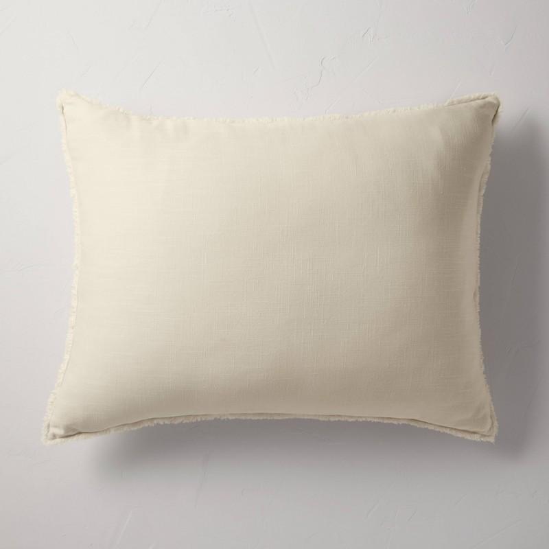 King Euro Heavyweight Linen Blend Decorative Throw Pillow Natural - Casaluna