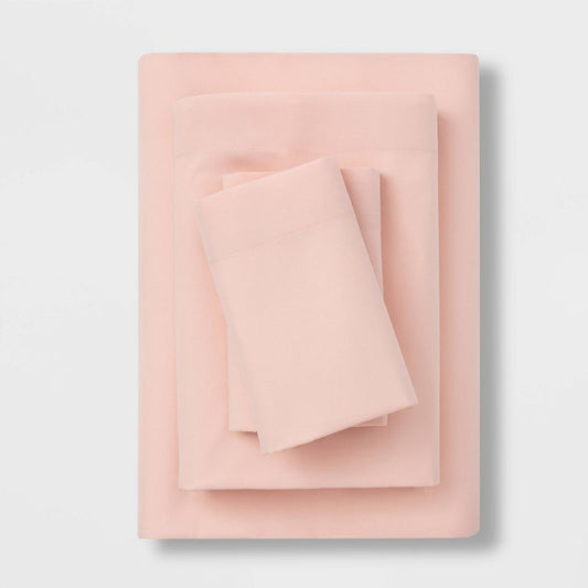 Twin/twin Xl Microfiber Sheet Set Blush - Room Essentials™: Polyester, Peached, 170 Thread Count, 3-piece Set : Target