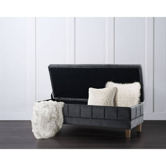 Jude Tufted Storage Ottoman Gun Metal - Picket House Furnishings