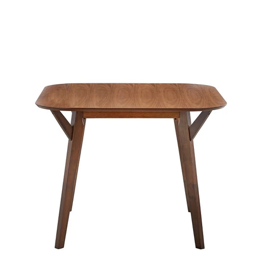 Lifestorey Vance Mid Century Modern Square Dining Table with Rounded Edges Walnut: Mid Century, Rubberwood Legs, MDF, 39.9"x29.9"