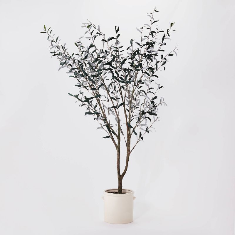 76.5"x 30" Artificial Olive Tree In Ceramic Pot - Threshold™ Designed With Studio Mcgee: Indoor Faux Plant Decor, No Assembly Required : Target