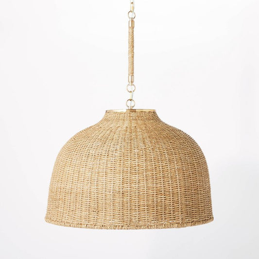 Large Seagrass Pendant Table Lamp Brown - Threshold designed with Studio McGee: Jute Drum Shade, UL Listed, Adjustable Height