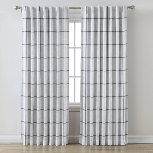 1pc 50"x95" Blackout Window Curtain Panel Gray - Threshold: Modern Solid Drapes, Recycled Polyester, OEKO-TEX Certified (Please be advised that sets may be missing pieces or otherwise incomplete.)