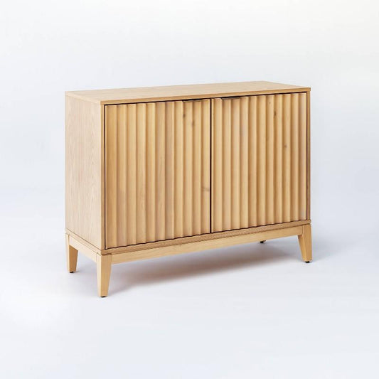 Thousand Oaks Wood Scalloped 2 Door Cabinet Natural - Threshold designed with Studio McGee, Assembly Required