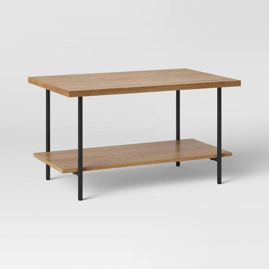 Wood And Metal Coffee Table Natural - Room Essentials™: Sleek, Modern Living Room Furniture : Target