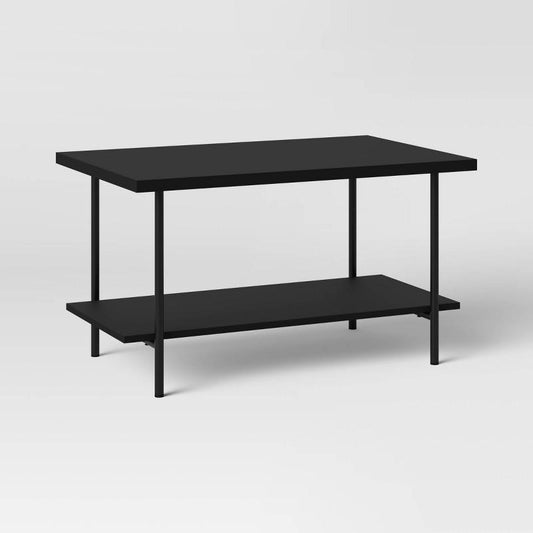 Wood and Metal Dorm Coffee Table Black - Room Essentials