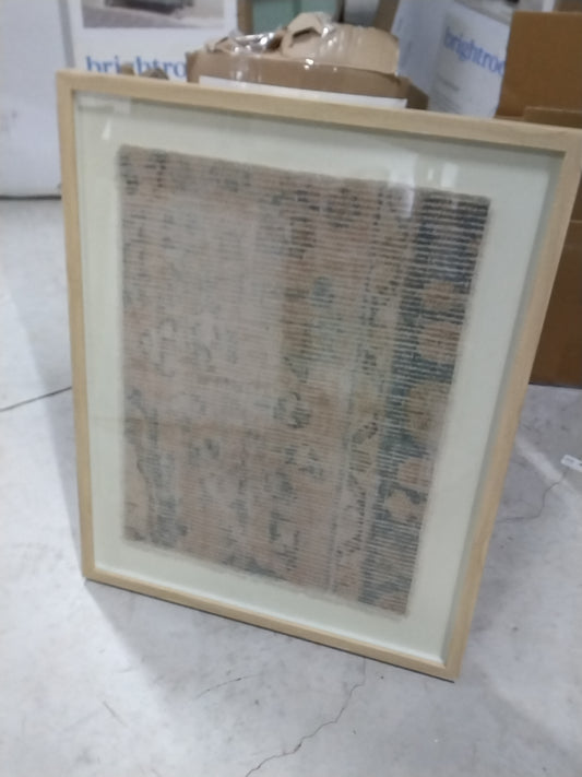 (Set of 2) 24" x 30" Textured Fabric Framed Wall Art - Threshold: Burlap Material, Abstract Digital Art, Beige Polystyrene Frame