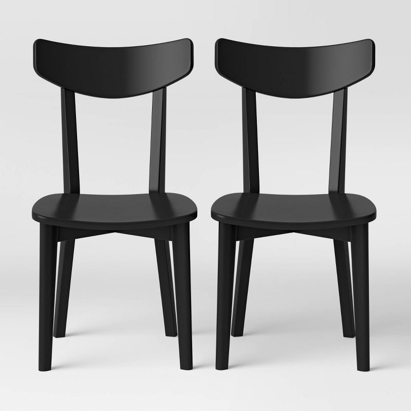 2pk Astrid Mid-century Dining Chairs Black - Threshold™ : Target