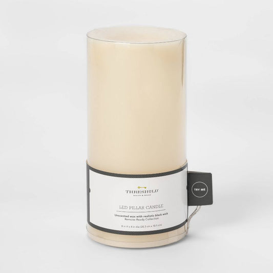 8" X 4" Led Flameless Black Wick Candle Cream - Threshold™: Wax, Home Decor, No Flame : Target