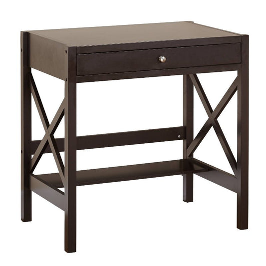 X Desk Espresso - Buylateral: Pinewood Construction, Brushed Nickel Knob : Target