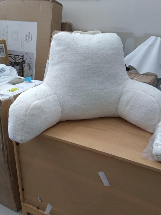 Faux Shearling Bed Rest Pillow Cream - Room Essentials: Supportive Backrest for Dorm, Hypoallergenic Fill