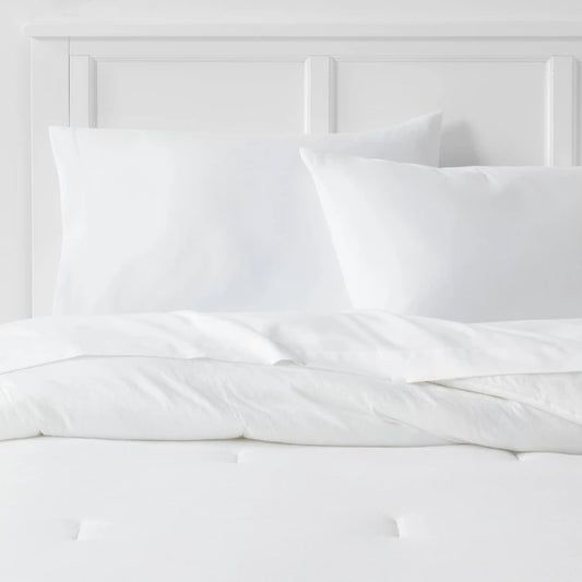 Twin/Twin Extra Long Jersey Solid Comforter White - Room Essentials: OEKO-TEX Certified, Midweight for All Ages