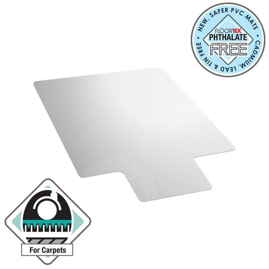 36"x48" Vinyl Chair Mat For Low Pile Carpets Lipped Clear - Floortex: Durable, Protective Office Floor Mat : Target