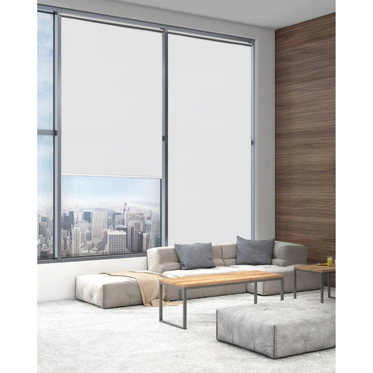 37.25"x72" Lumi Home Furnishings Blackout Tear-to-Fit Vinyl Roller Window Shade White