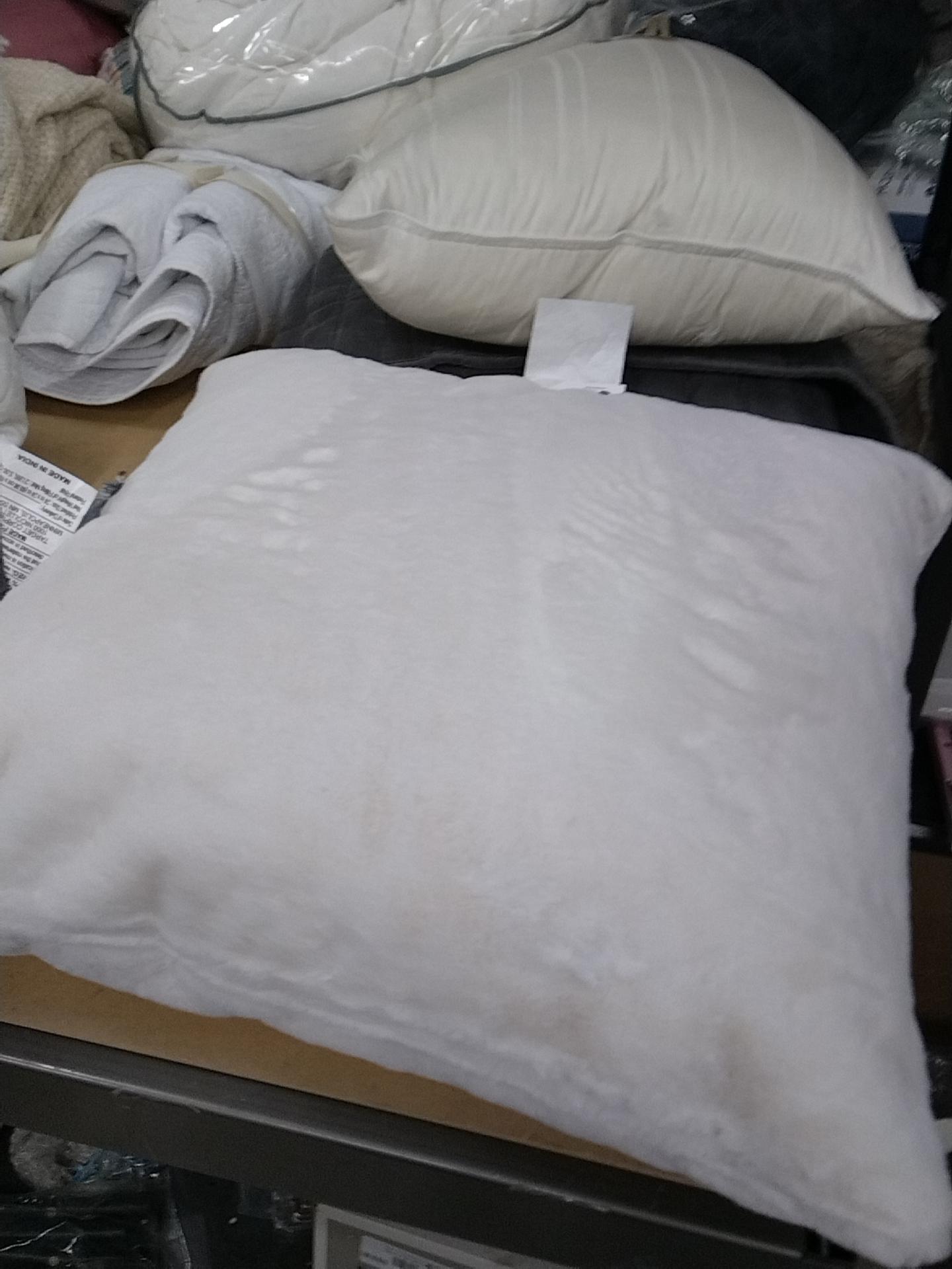 Oversized Faux Rabbit Fur Square Throw Pillow Cream - Threshold: Luxury Glam Decor, Removable Cover, Indoor Use