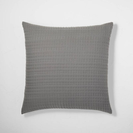 Euro Lyocell Cotton Blend Coverlet Sham Dark Gray - Casaluna™: Oeko-tex Certified, Zipper Closure, 260 Thread Count : Target