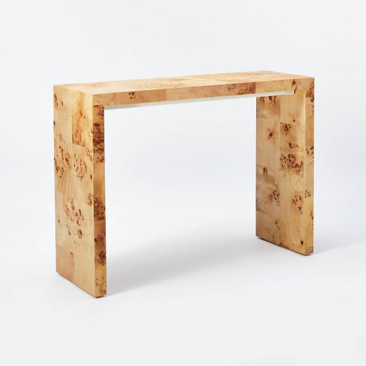Ogden Burled Wood Console Table Brown (KD) - Threshold designed with Studio McGee: Entryway Furniture, Burlwood Accent