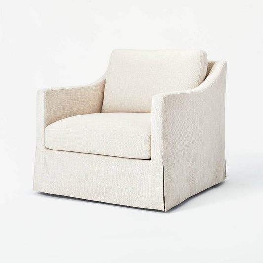 Vivian Park Upholstered Swivel Accent Chair Cream - Threshold™ Designed With Studio Mcgee: Padded Armrests, No Assembly Required : Target