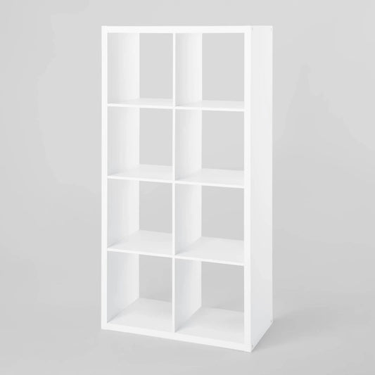 13'' 8 Cube Organizer White - Brightroom: Decorative Bookshelf, Cubby Storage, MDF & Particle Board, 13" Compatible