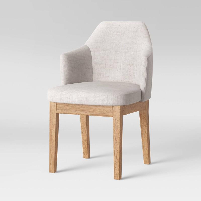 Kinston Curved Back Upholstered Dining Chair Linen (FA) - Threshold: Plywood Frame, No Assembly Required, 300lb Capacity