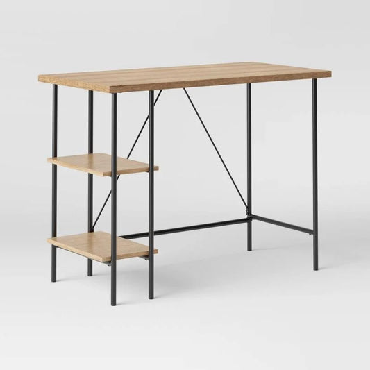 Wood and Metal Desk with Shelves Natural - Room Essentials