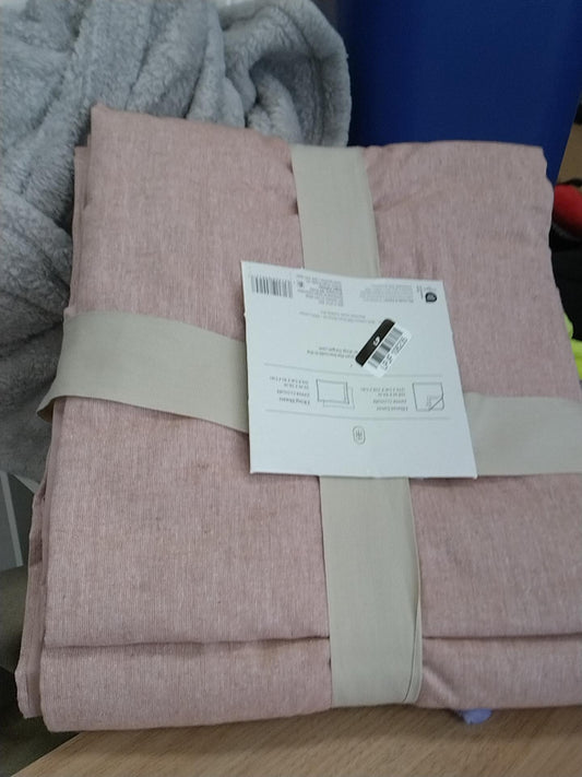 King Cotton Linen Chambray Duvet Cover & Sham Set Terracotta - Threshold: Woven Fabric, Midweight, Zipper Closure