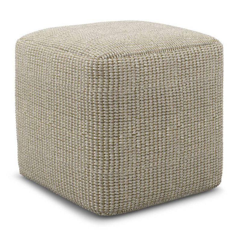 Isadora Square Woven Pet Polyester Pouf Cream/natural - Wyndenhall: Indoor/outdoor, Uv Resistant, No Assembly Required : Target