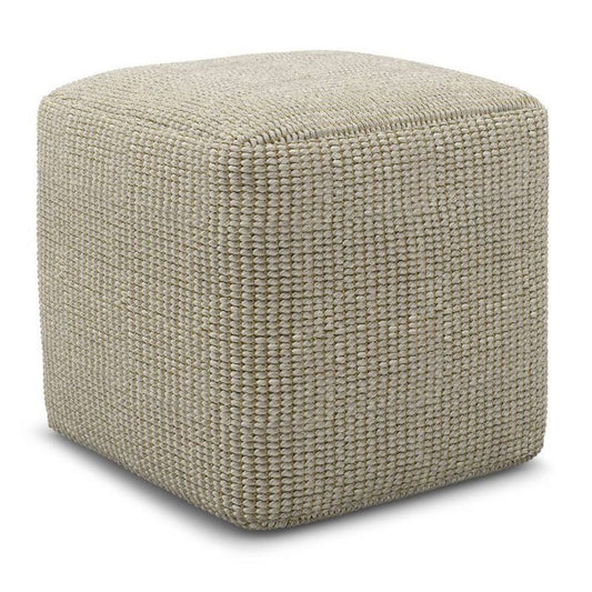 Isadora Square Woven Pet Polyester Pouf Cream/natural - Wyndenhall: Indoor/outdoor, Uv Resistant, No Assembly Required : Target