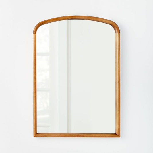24" x 34" Wood Arch Decorative Wall Mirror Natural - Threshold designed with Studio McGee: Stained Finish, No Assembly Required