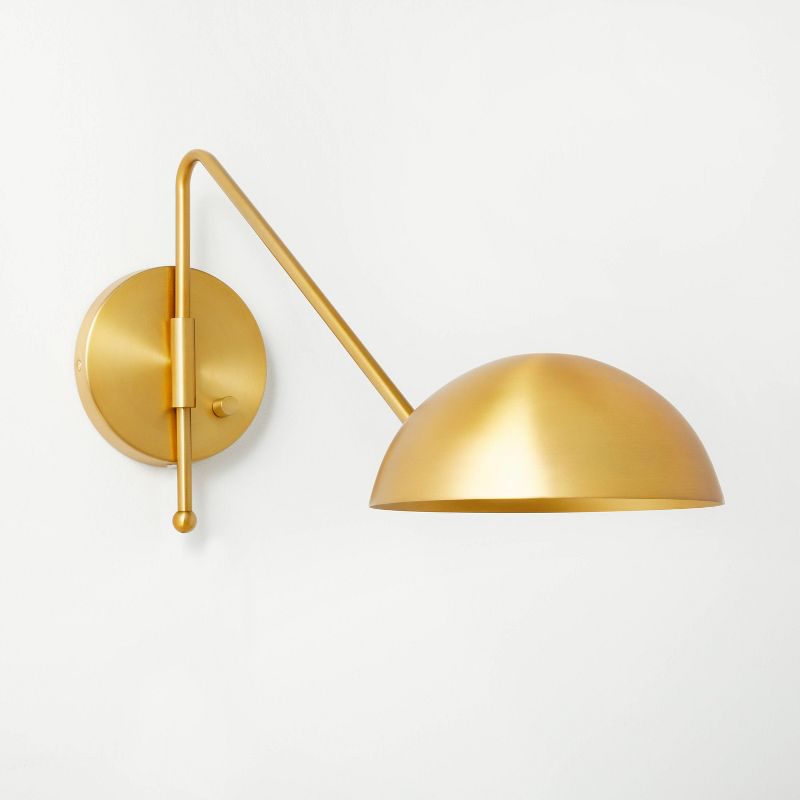 Metal Wall Sconce (includes Led Light Bulb) Brass - Threshold™ Designed With Studio Mcgee: Dimmable, Modern Design, Etl Listed : Target