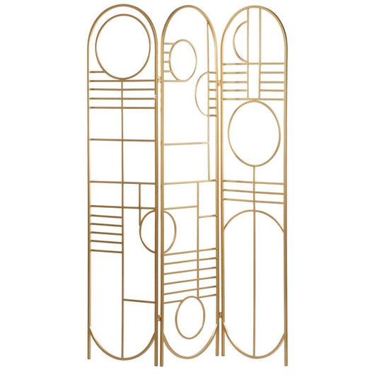 Modern Metal Room Divider Screen Gold - Olivia & May: Iron Frame, No Assembly, 3-panel Design : Target