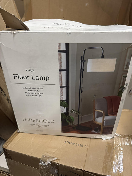72"x16" Knox Floor Lamp - Threshold: Modern Black Standing Lamp with Dimmer Switch