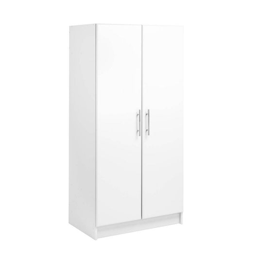 32" Elite Wardrobe Cabinet White - Prepac: Mdf Storage Organizer With Hanging Rail & Shelves : Target