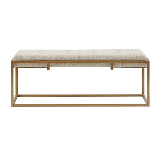 Padma Accent Bench Brown/antique Bronze - Madison Park: Upholstered, Mid-century, Metal Frame : Target