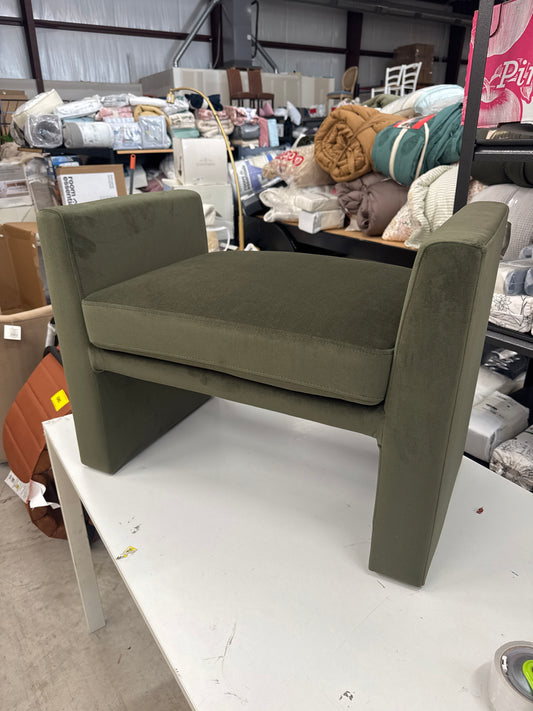 Vernon Ottoman Olive Green Velvet - Threshold designed with Studio McGee