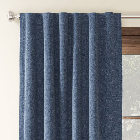 50"x63" Blackout Aruba Window Curtain Panel Blue Denim - Threshold™: Recycled Polyester, Oeko-tex Certified, Solid Drapes : Target