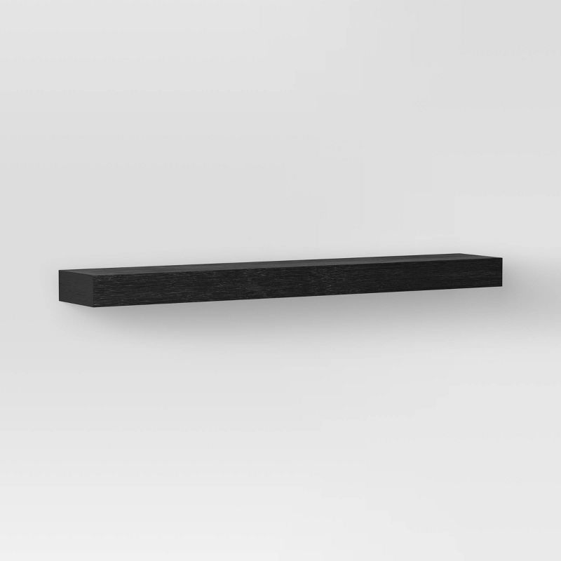 36" Floating Wood Shelf Black - Threshold™: Modern Storage, Wall Mount, Holds 33lbs : Target