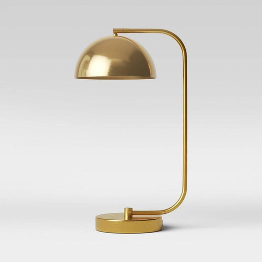 Valencia Dome Table Lamp Brass - Threshold: ETL Listed, Touch Sensor, Metal Shade, No Assembly Required