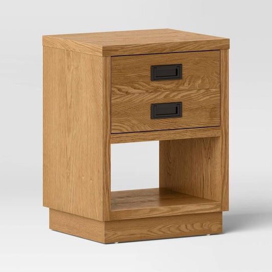 Bourne Accent Table Natural (FA) - Threshold: Sturdy Furniture with Shelf & Drawers